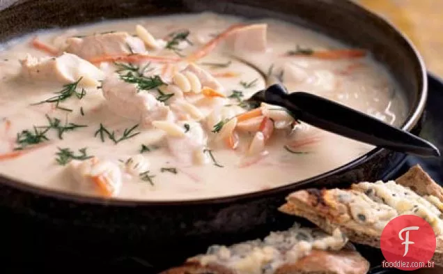 Avgolemono rápido, Orzo e canja de galinha