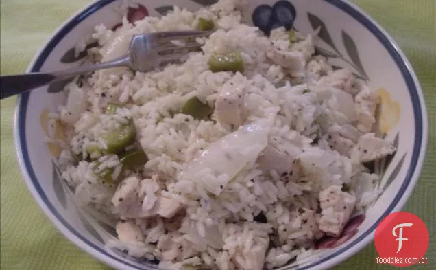 Arroz grego de limão e endro com queijo Feta (Panela De Arroz)