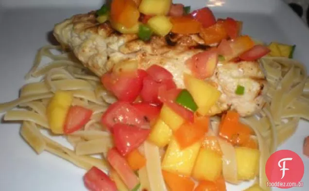 Alho Limão Frango Grelhado Com Salsa De Manga