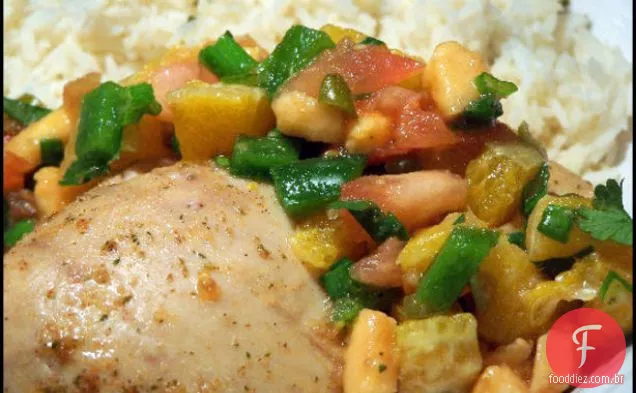 Ilha Mojito frango e arroz com salsa Tropicale