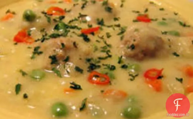 Youvarlakia Avgolemono (Almôndega Grega-Sopa De Ovo/Limão)