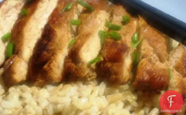 Frango Teriyaki Com Arroz De Cebolinha De Gengibre