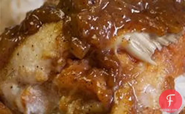 Frango Recheado com mamão e arroz Basmati