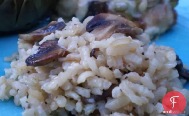 Risoto De Tomilho Mushrooom Também Conhecido Como Arroz Arborio