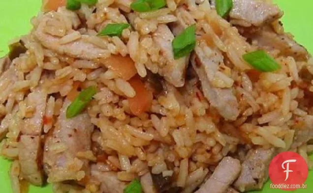 Arroz Frito Com Carne De Porco