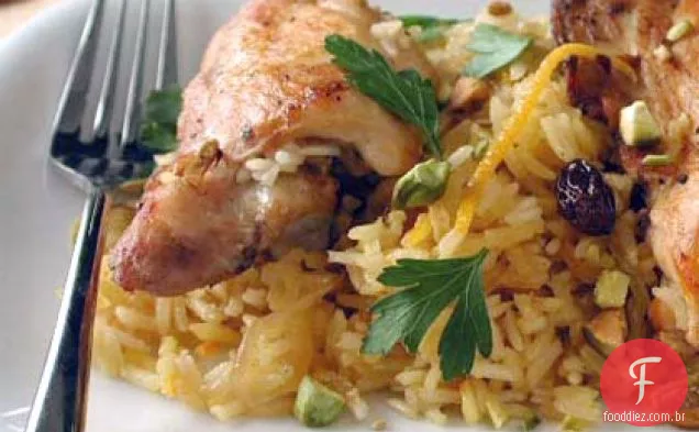 Shireen Palow (arroz Laranja afegão com frango)