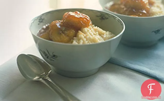 Pudim de arroz cremoso com Bananas caramelizadas