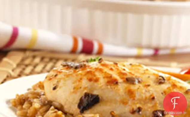Asiática frango e arroz assar