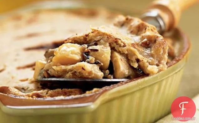 Vieira-Torta de arroz selvagem em uma crosta de avelã