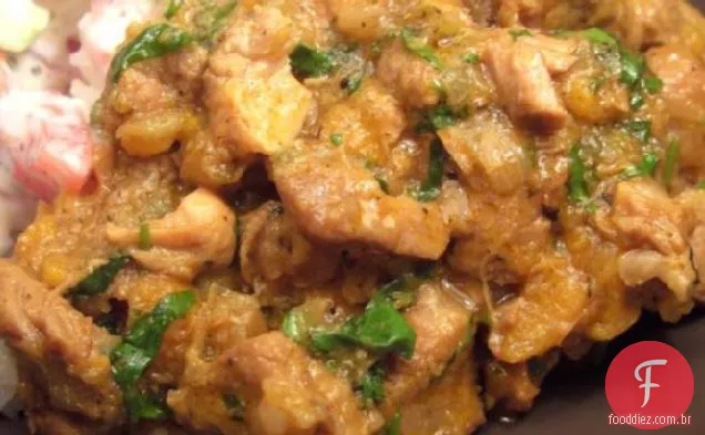 Gengibre Curry carne de porco e arroz