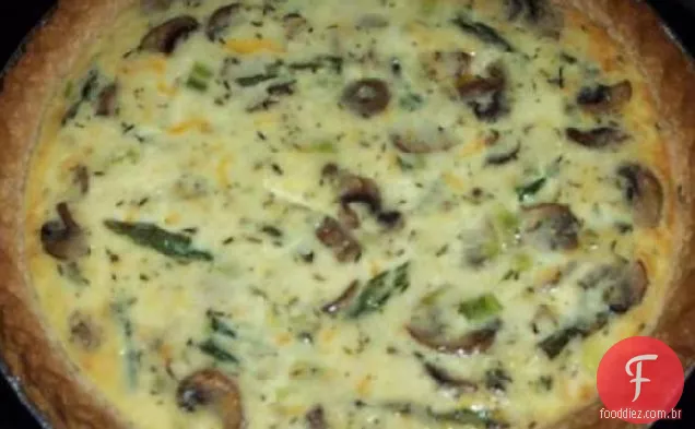 Aspargos e quiche de cogumelos da Ida