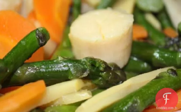 Vieiras Fritas Com Aspargos