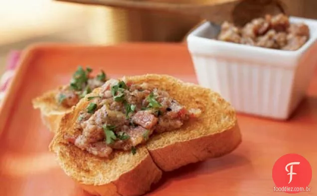 Alho salpicado confitado com Prosciutto