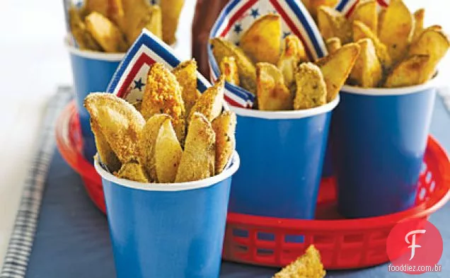 Fatias De Batata Assadas Com Alho