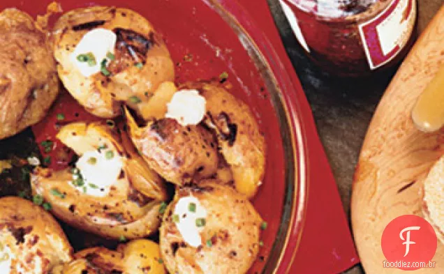 Batatas Esmagadas Com Alho