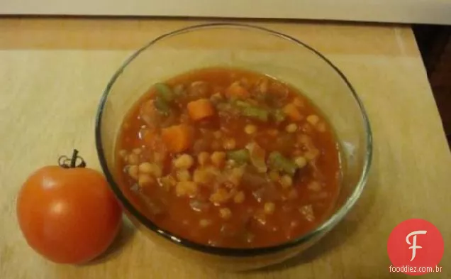 Sopa De Legumes De Tomate Picante Saudável
