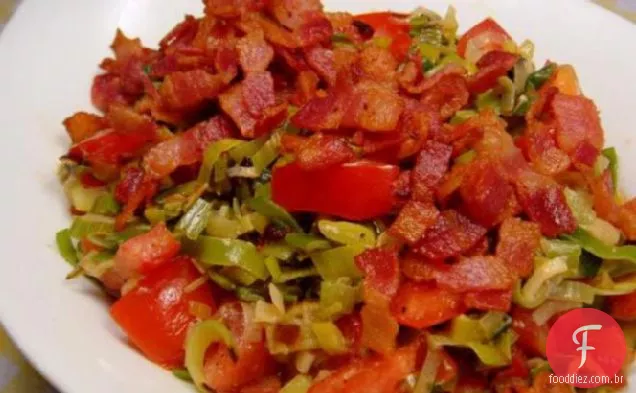 Alho-Poró creme com estragão, tomate e Bacon