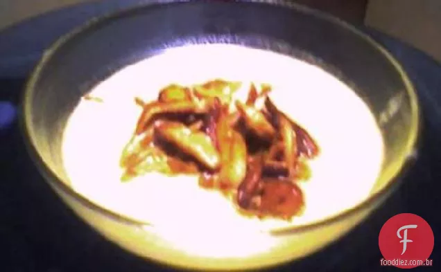 Creme de Shiitake e sopa de milho