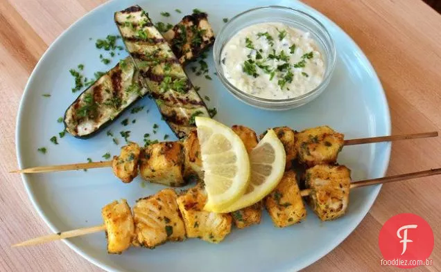 Espetos De Peixe Marinado