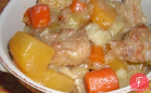 Rutabaga e ensopado de frango