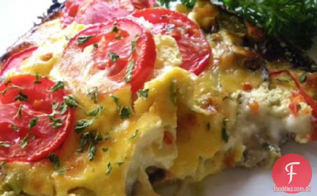 Quiche de alho-poró e cogumelo