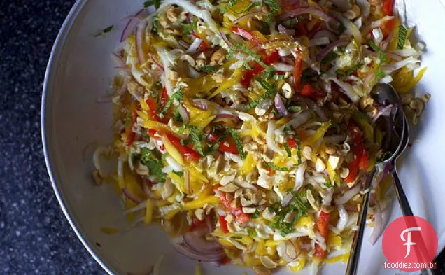 Mango Slaw Com Castanha De Caju E Hortelã