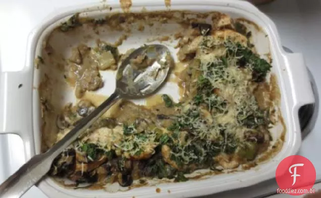Caçarola De Frango, Alho-Poró E Cogumelos