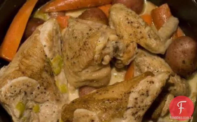 Frango em Riesling (Coq Au vin Blanc)