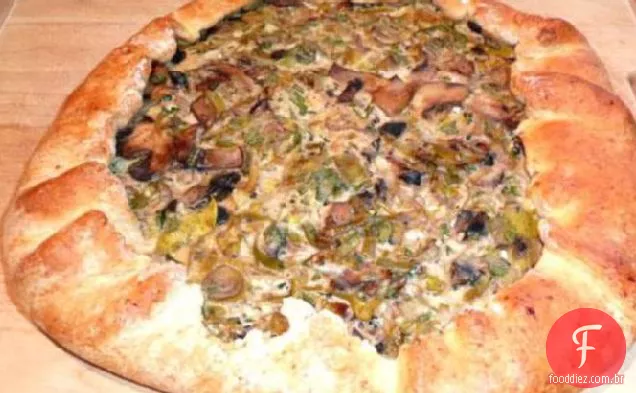 Cogumelo e alho-poró Galette