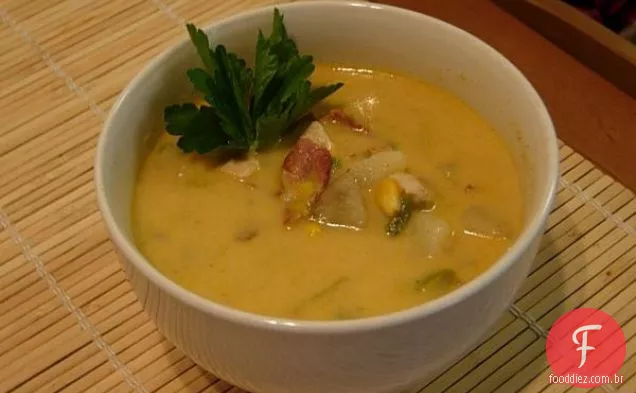 Sopa De Galinha Estilo Tailandês