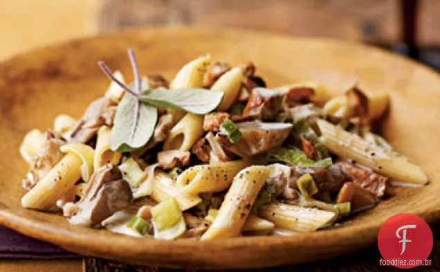 Penne com cogumelos selvagens