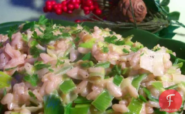 Alho-poró e Risoto de alho verde