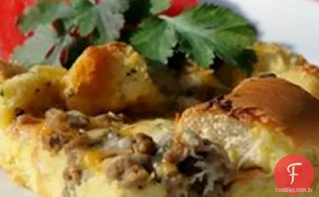 Bagel e queijo assar