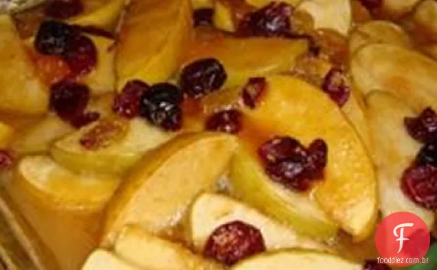Costeletas De Porco Envidraçadas Com Maçã