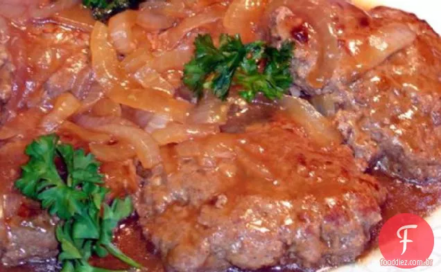 Bifes E Cebolas Para Hambúrgueres Sufocados
