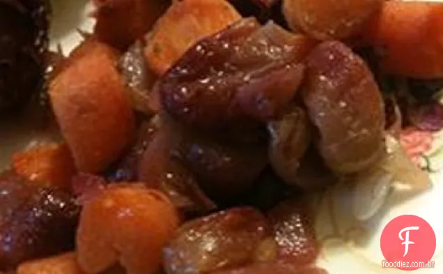 Uvas e cenouras torradas
