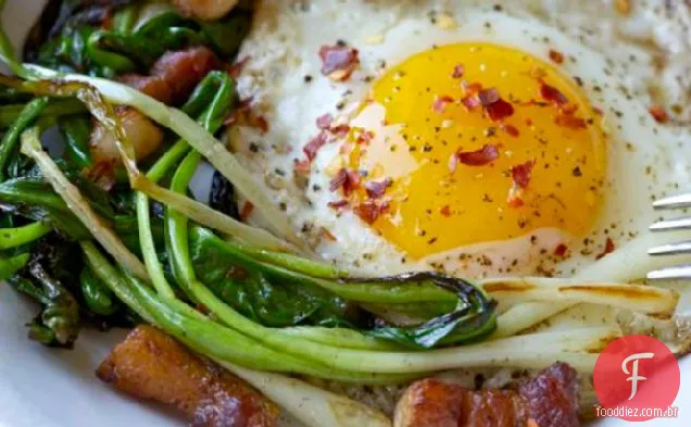 Ovos fritos com Bacon e rampas