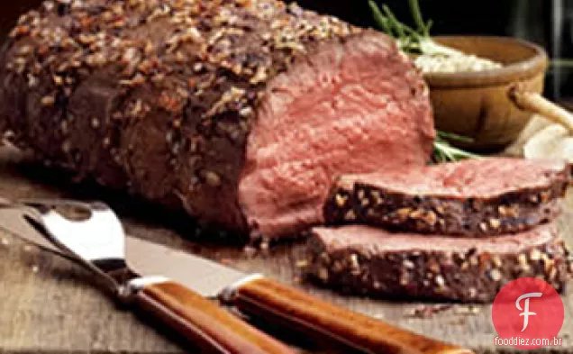 Carne assada com cebola caramelizada