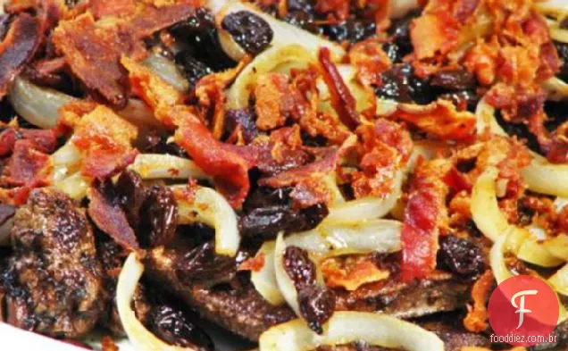 Fígado de bezerro e cebola cristalizadas