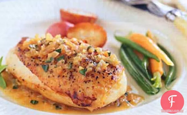 Frango com molho de vinagre de estragão