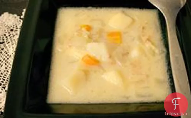 Sopa saudável de Batata, Bacon e cebola
