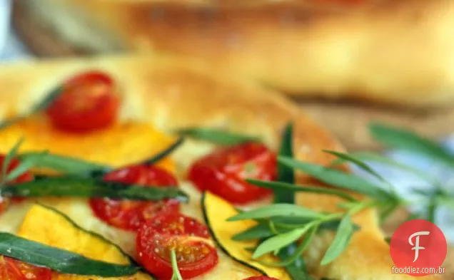 Tomate assado, Kabocha e Aipo Verde / estragão Pizza
