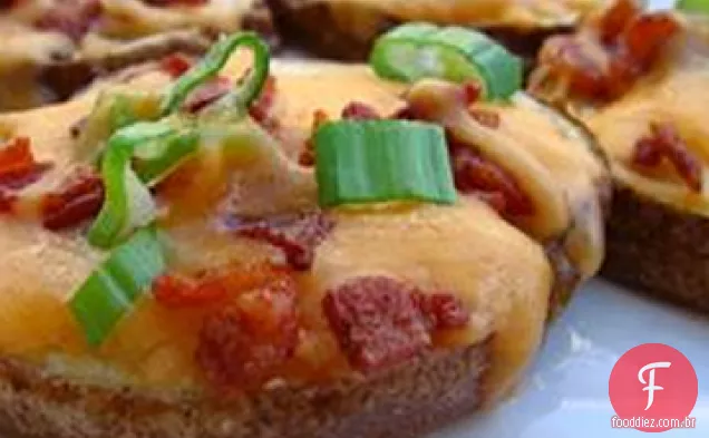 Rodelas de batata com queijo e Bacon