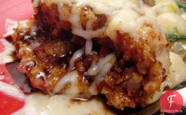 Provolone-Pancetta Frango Recheado Com Molho Balsâmico