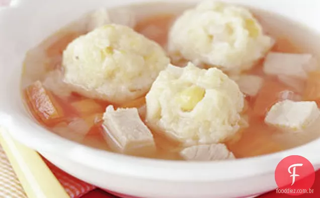 Sopa De Peru Com Bolinhos De Cheddar