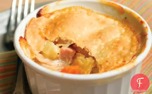 Potpies de frango com presunto