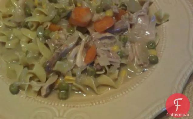 Frango rapidinha e macarrão