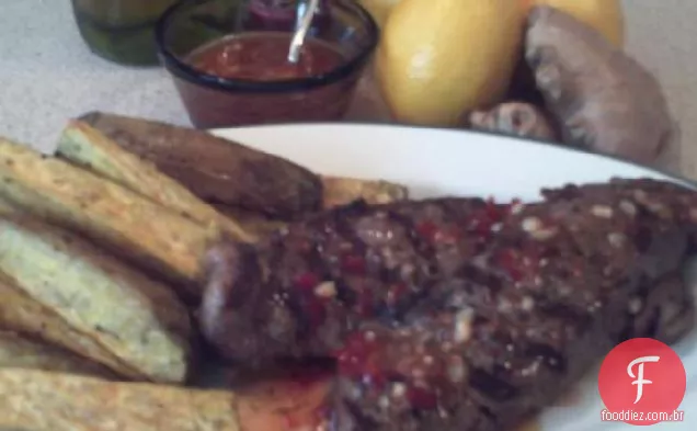 Bife De Gengibre Doce E Batatas Doces
