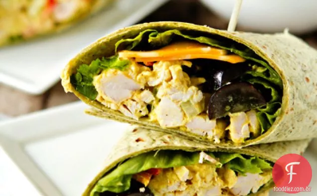 Salada De Frango Com Curry Wraps