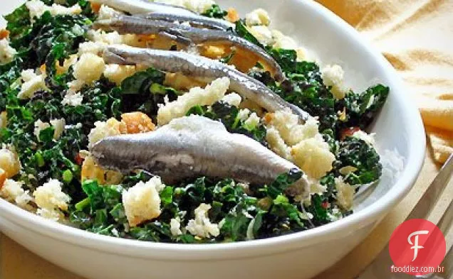 Couve Toscana Com Limão, Parmesão E Anchovas Brancas